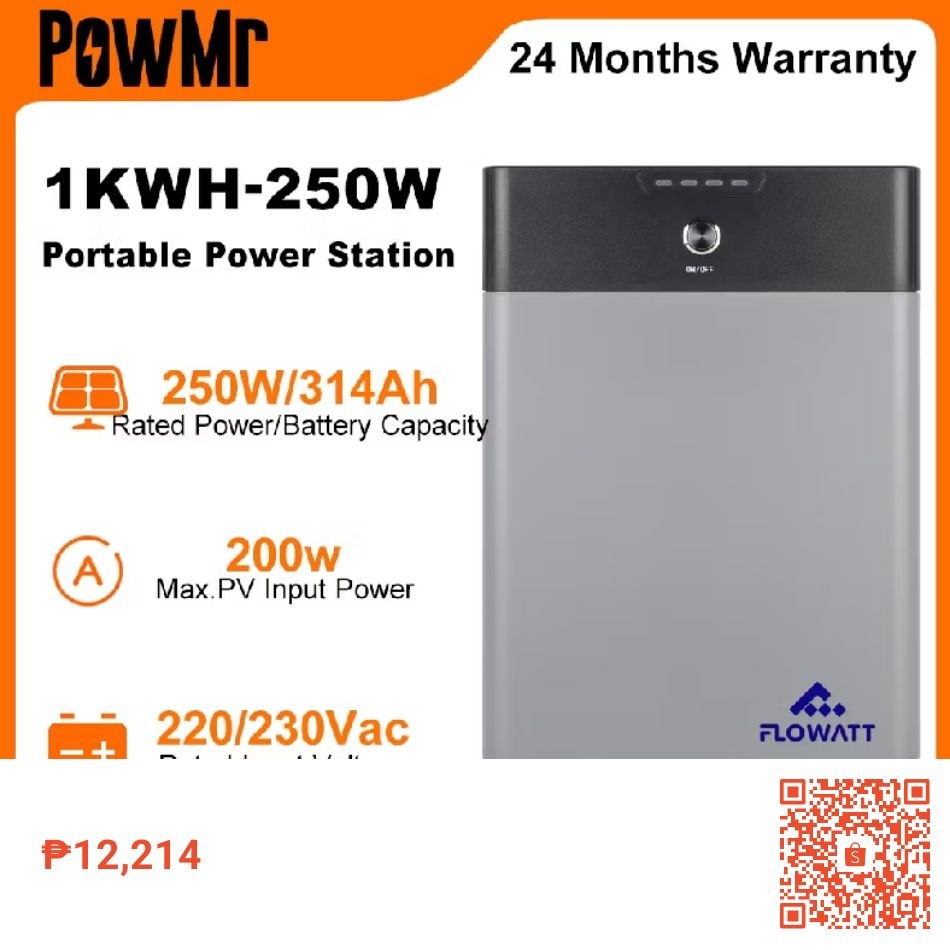 Flowatt 250W 1kWh Portable Power Station 314Ah Battery Capacity 220/230Vac Max